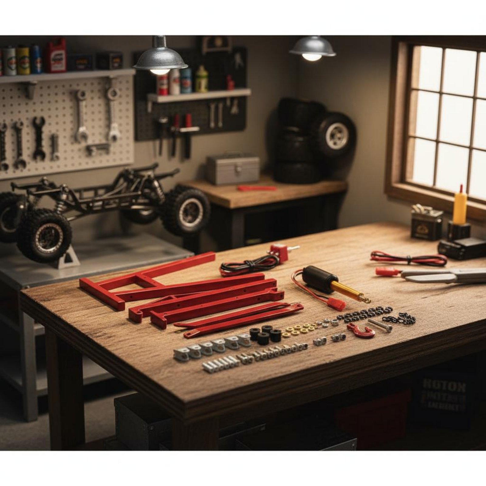 Rc Hobby Garage - Set Garasi Skala 1/10, Perlengkapan Pajangan